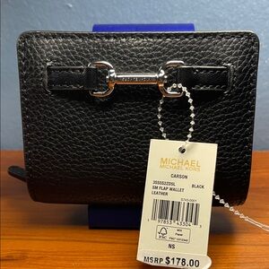 Michael Kors Black Textured Leather Wallet